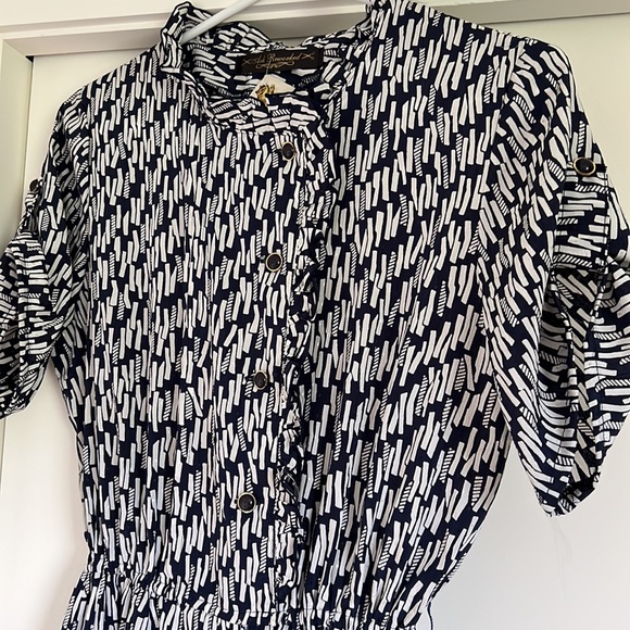 Reworked Navy and White Vintage Dress - Picture 2 of 7